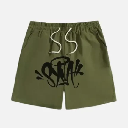 Central Cee Synaworld Shorts Olive Green (1)