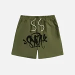 Central Cee Synaworld Shorts Olive Green (2)