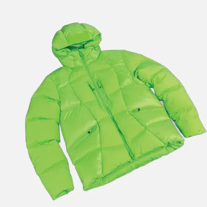 Central Cee Neon Green SYNA Wave Puffer Jacket (2)