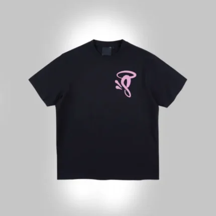 HALO ‘S’ PRINTED LOGO T SHIRT BLACK PINK