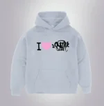 I Heart Syan World Hoodie Grey