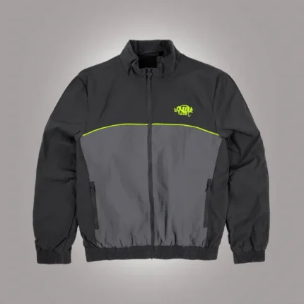 TEAM SYNA PIPE TRACK JACKET BLACK GREY GREEN