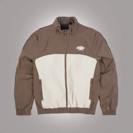 TEAM SYNA PIPE TRACK JACKET BROWN BEIGE