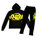 Black Syan World Tracksuit Yellow Logo