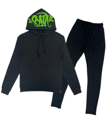 Syna World Logo Tracksuit in Black and Green For Sale