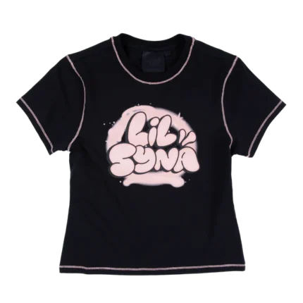 WOMEN’S LIL SYNA SPRAY TEE – BLACK